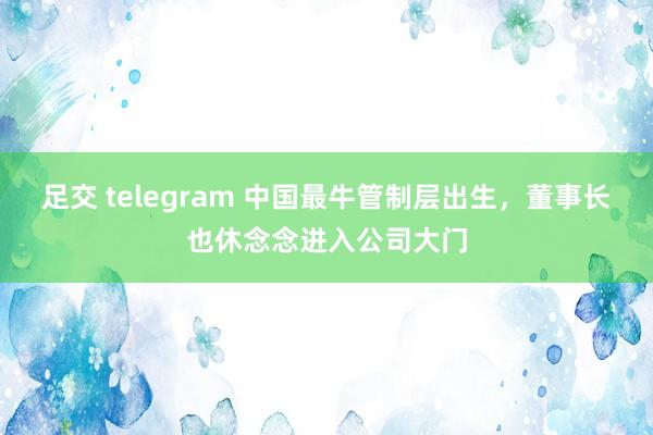 足交 telegram 中国最牛管制层出生，董事长也休念念进入公司大门