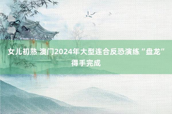 女儿初熟 澳门2024年大型连合反恐演练“盘龙”得手完成