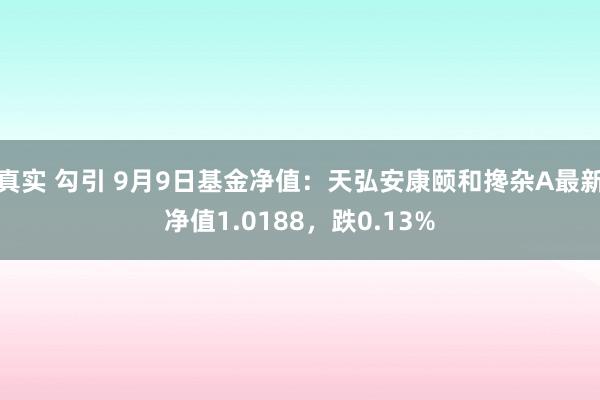 真实 勾引 9月9日基金净值：天弘安康颐和搀杂A最新净值1.0188，跌0.13%