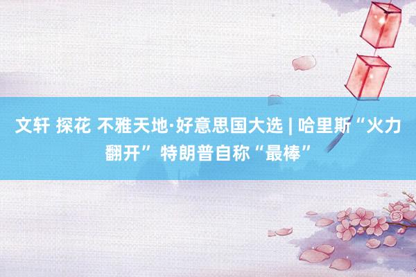 文轩 探花 不雅天地·好意思国大选 | 哈里斯“火力翻开” 特朗普自称“最棒”