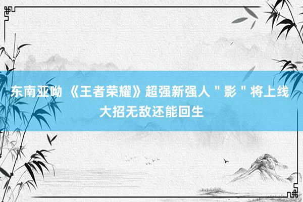 东南亚呦 《王者荣耀》超强新强人＂影＂将上线 大招无敌还能回生