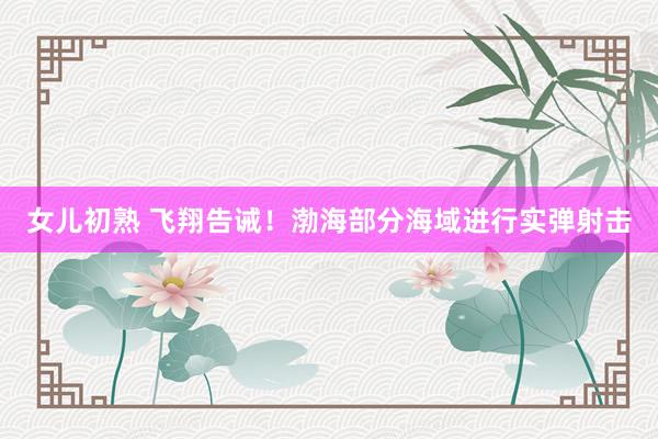 女儿初熟 飞翔告诫！渤海部分海域进行实弹射击