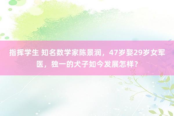 指挥学生 知名数学家陈景润，47岁娶29岁女军医，独一的犬子如今发展怎样？