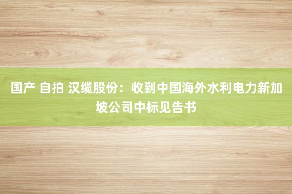 国产 自拍 汉缆股份：收到中国海外水利电力新加坡公司中标见告书