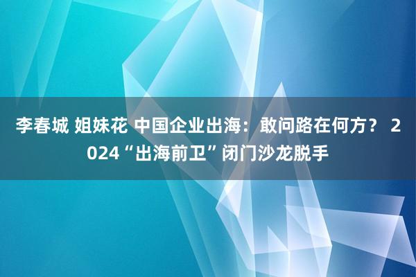 李春城 姐妹花 中国企业出海：敢问路在何方？ 2024“出海前卫”闭门沙龙脱手