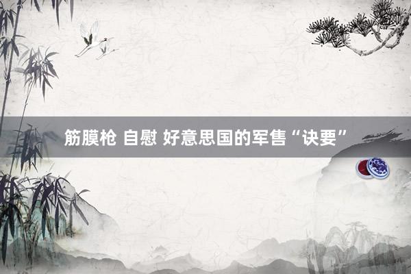 筋膜枪 自慰 好意思国的军售“诀要”