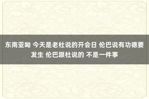 东南亚呦 今天是老杜说的开会日 伦巴说有功德要发生 伦巴跟杜说的 不是一件事