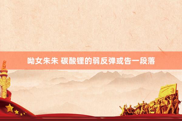 呦女朱朱 碳酸锂的弱反弹或告一段落