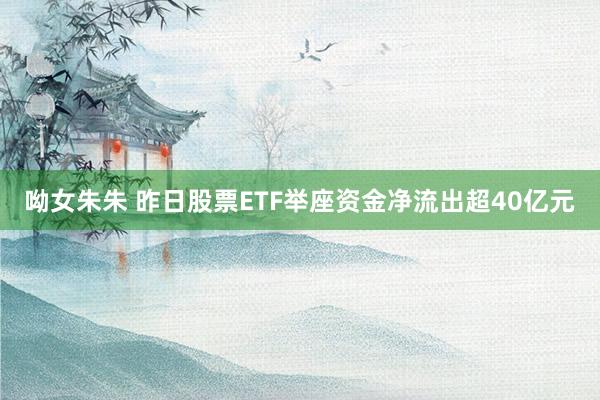 呦女朱朱 昨日股票ETF举座资金净流出超40亿元
