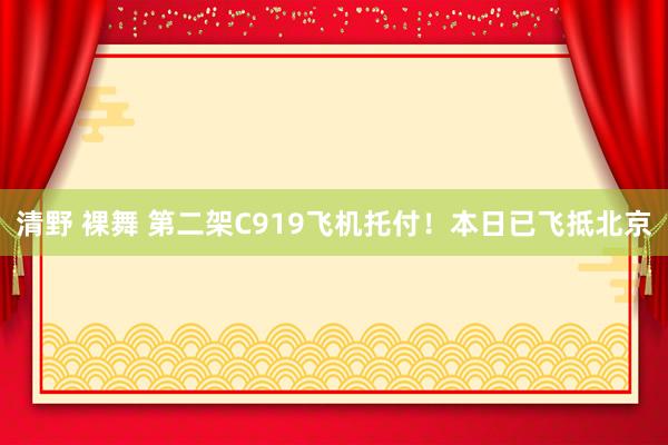 清野 裸舞 第二架C919飞机托付！本日已飞抵北京