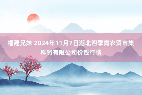 福建兄妹 2024年11月7日湖北四季青农贸市集科罚有限公司价钱行情
