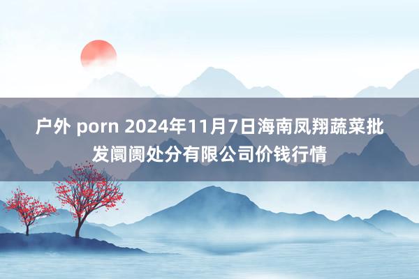 户外 porn 2024年11月7日海南凤翔蔬菜批发阛阓处分有限公司价钱行情