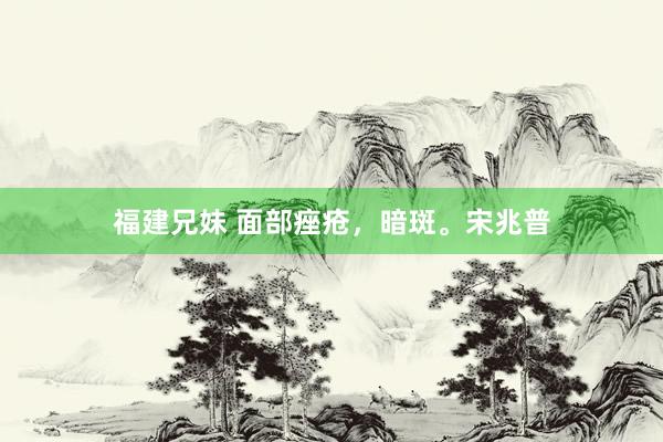 福建兄妹 面部痤疮，暗斑。宋兆普