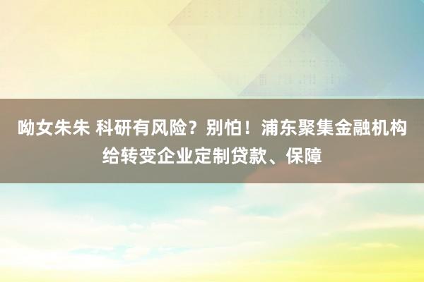 呦女朱朱 科研有风险？别怕！浦东聚集金融机构给转变企业定制贷款、保障