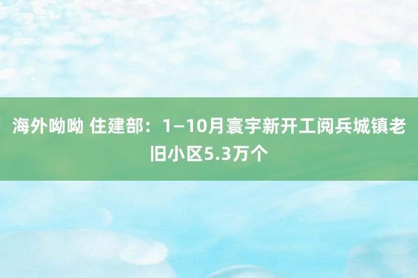 海外呦呦 住建部：1—10月寰宇新开工阅兵城镇老旧小区5.3万个