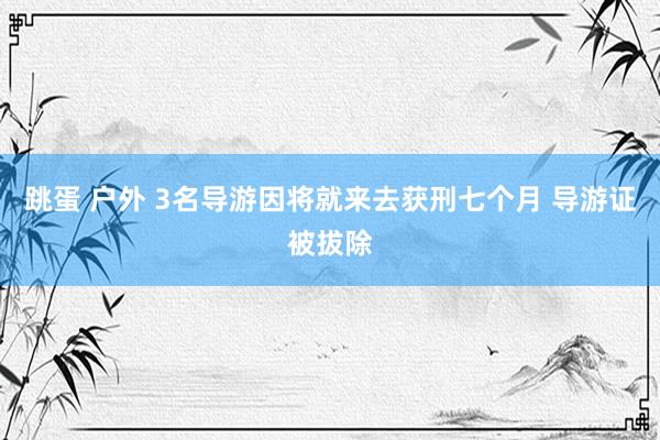 跳蛋 户外 3名导游因将就来去获刑七个月 导游证被拔除