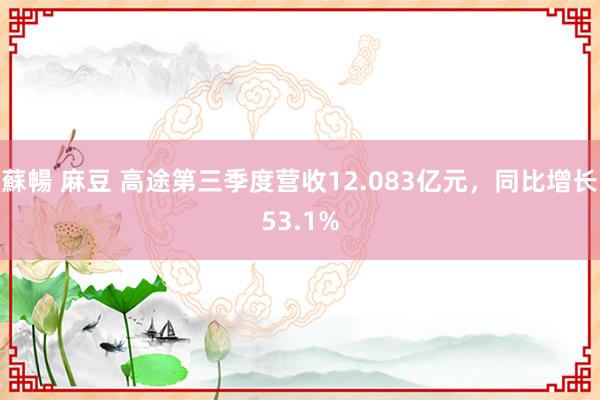 蘇暢 麻豆 高途第三季度营收12.083亿元，同比增长53.1%