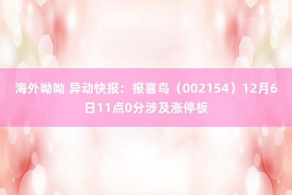 海外呦呦 异动快报：报喜鸟（002154）12月6日11点0分涉及涨停板