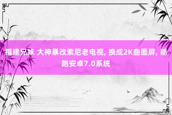 福建兄妹 大神暴改索尼老电视， 换成2K曲面屏， 能跑安卓7.0系统