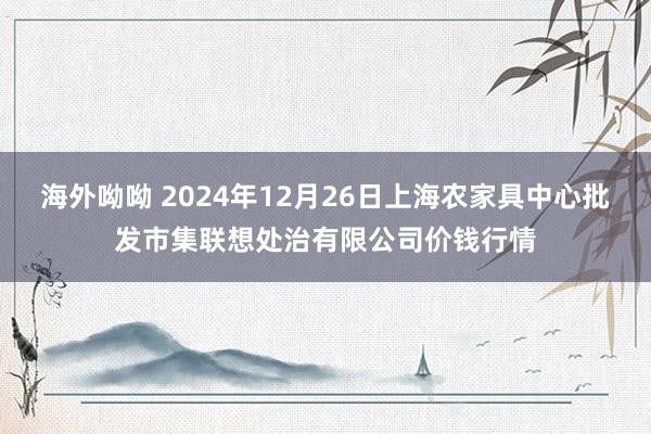 海外呦呦 2024年12月26日上海农家具中心批发市集联想处治有限公司价钱行情