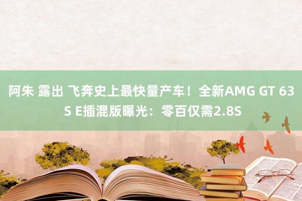阿朱 露出 飞奔史上最快量产车！全新AMG GT 63 S E插混版曝光：零百仅需2.8S