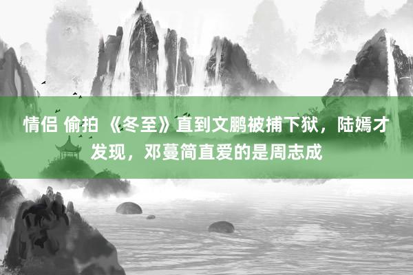 情侣 偷拍 《冬至》直到文鹏被捕下狱，陆嫣才发现，邓蔓简直爱的是周志成