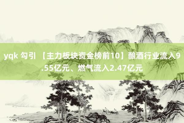 yqk 勾引 【主力板块资金榜前10】酿酒行业流入9.55亿元、燃气流入2.47亿元