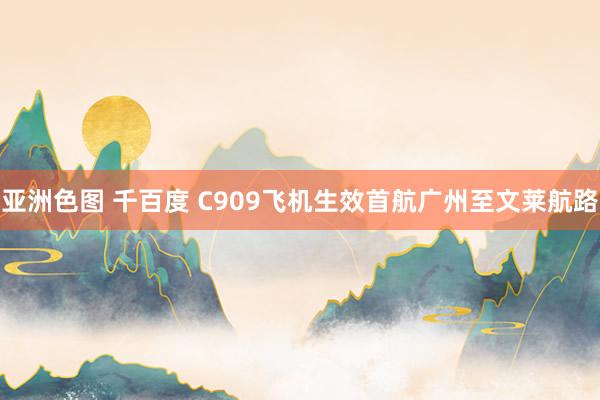 亚洲色图 千百度 C909飞机生效首航广州至文莱航路