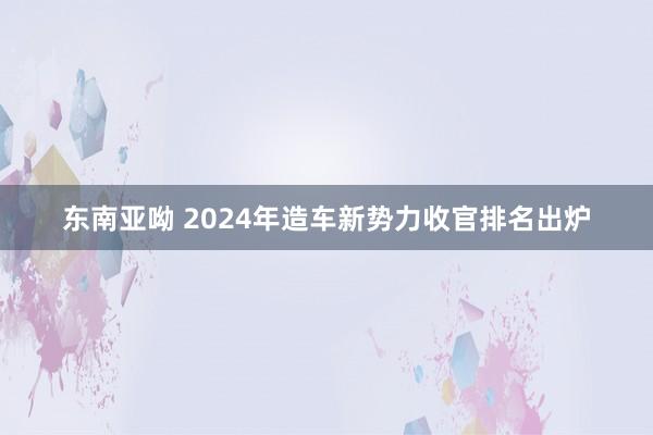 东南亚呦 2024年造车新势力收官排名出炉