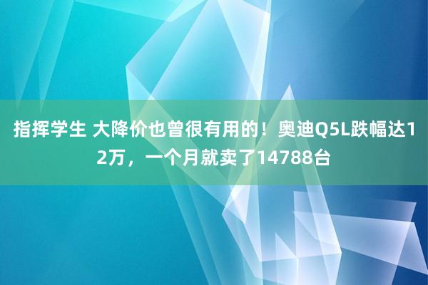 指挥学生 大降价也曾很有用的！奥迪Q5L跌幅达12万，一个月就卖了14788台