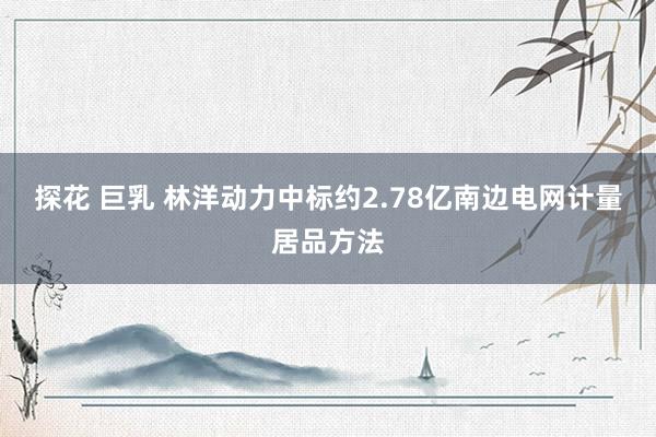 探花 巨乳 林洋动力中标约2.78亿南边电网计量居品方法