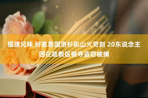 福建兄妹 好意思国洛杉矶山火苛刻 20东说念主因在疏散区褫夺盗窃被捕
