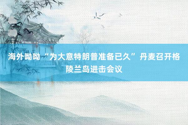 海外呦呦 “为大意特朗普准备已久” 丹麦召开格陵兰岛进击会议