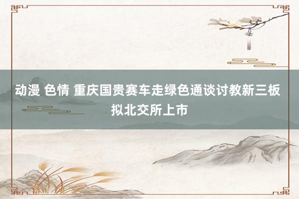 动漫 色情 重庆国贵赛车走绿色通谈讨教新三板 拟北交所上市