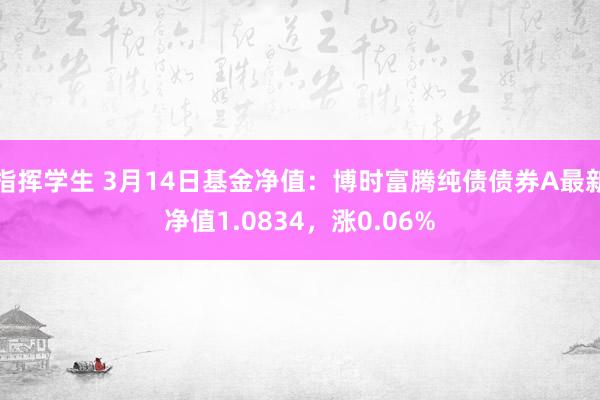 指挥学生 3月14日基金净值：博时富腾纯债债券A最新净值1.0834，涨0.06%