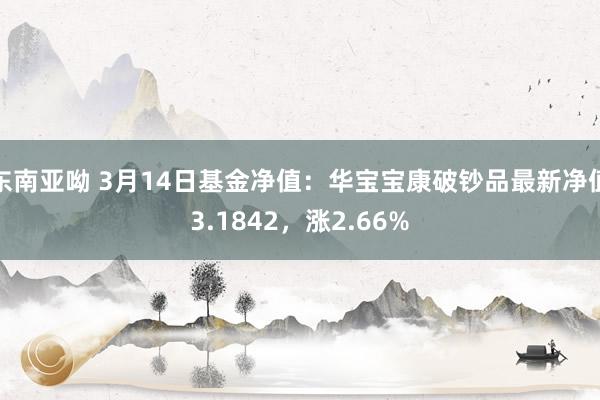 东南亚呦 3月14日基金净值：华宝宝康破钞品最新净值3.1842，涨2.66%