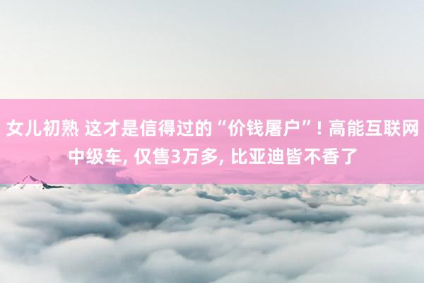 女儿初熟 这才是信得过的“价钱屠户”! 高能互联网中级车， 仅售3万多， 比亚迪皆不香了