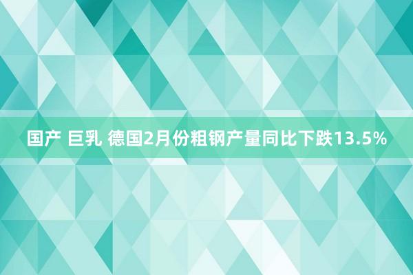 国产 巨乳 德国2月份粗钢产量同比下跌13.5%