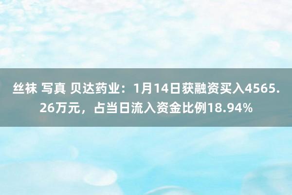 丝袜 写真 贝达药业：1月14日获融资买入4565.26万元，占当日流入资金比例18.94%