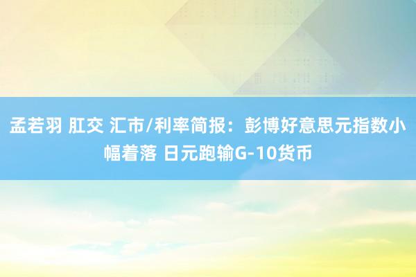 孟若羽 肛交 汇市/利率简报：彭博好意思元指数小幅着落 日元跑输G-10货币