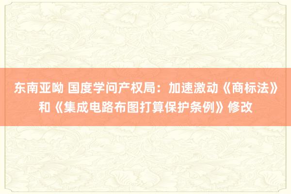 东南亚呦 国度学问产权局：加速激动《商标法》和《集成电路布图打算保护条例》修改