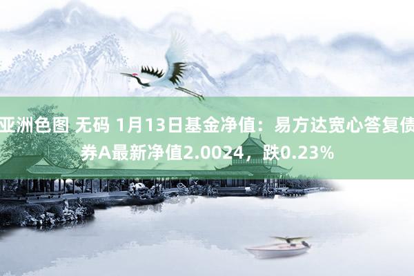 亚洲色图 无码 1月13日基金净值：易方达宽心答复债券A最新净值2.0024，跌0.23%