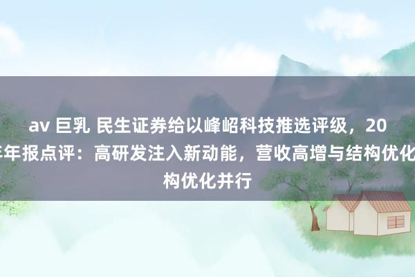av 巨乳 民生证券给以峰岹科技推选评级，2024年年报点评：高研发注入新动能，营收高增与结构优化并行