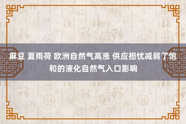 麻豆 夏雨荷 欧洲自然气高涨 供应担忧减弱了饱和的液化自然气入口影响