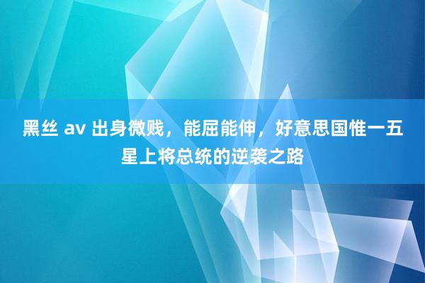 黑丝 av 出身微贱，能屈能伸，好意思国惟一五星上将总统的逆袭之路