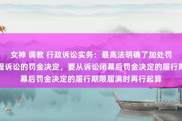 女神 调教 行政诉讼实务：最高法明确了加处罚金的筹划神情，历程诉讼的罚金决定，要从诉讼闭幕后罚金决定的履行期限届满时再行起算