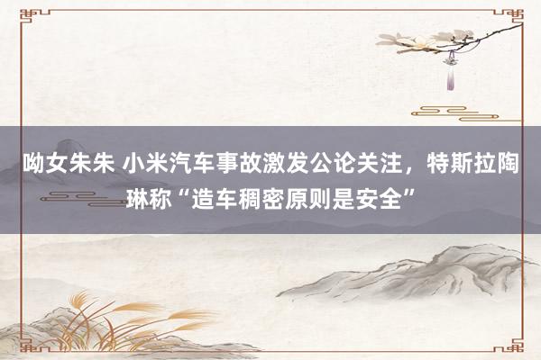 呦女朱朱 小米汽车事故激发公论关注，特斯拉陶琳称“造车稠密原则是安全”