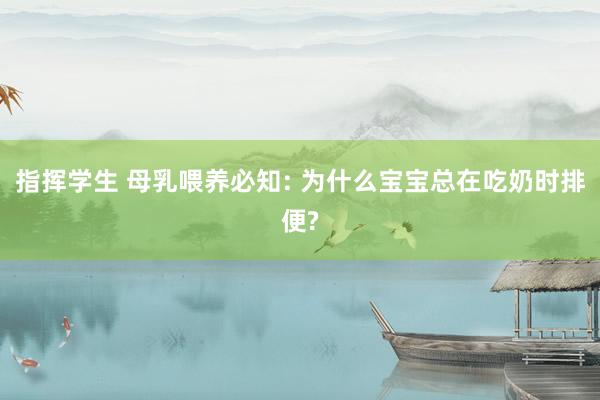 指挥学生 母乳喂养必知: 为什么宝宝总在吃奶时排便?