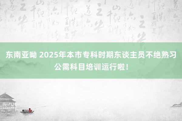 东南亚呦 2025年本市专科时期东谈主员不绝熟习公需科目培训运行啦！
