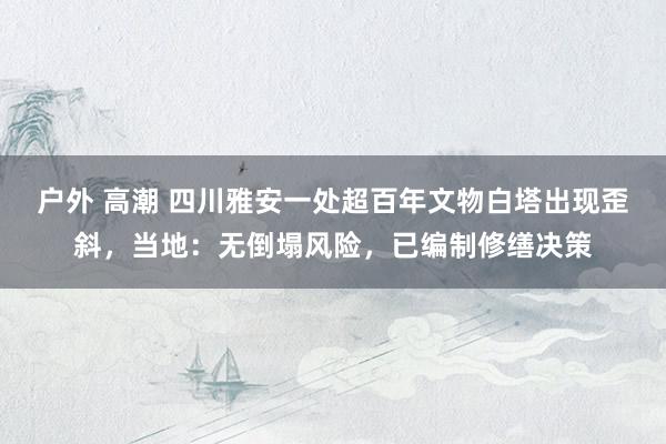 户外 高潮 四川雅安一处超百年文物白塔出现歪斜，当地：无倒塌风险，已编制修缮决策